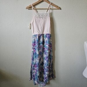 Roxy Light Pink Maxi Dress with Spaghetti Straps Big Kid Large (16)